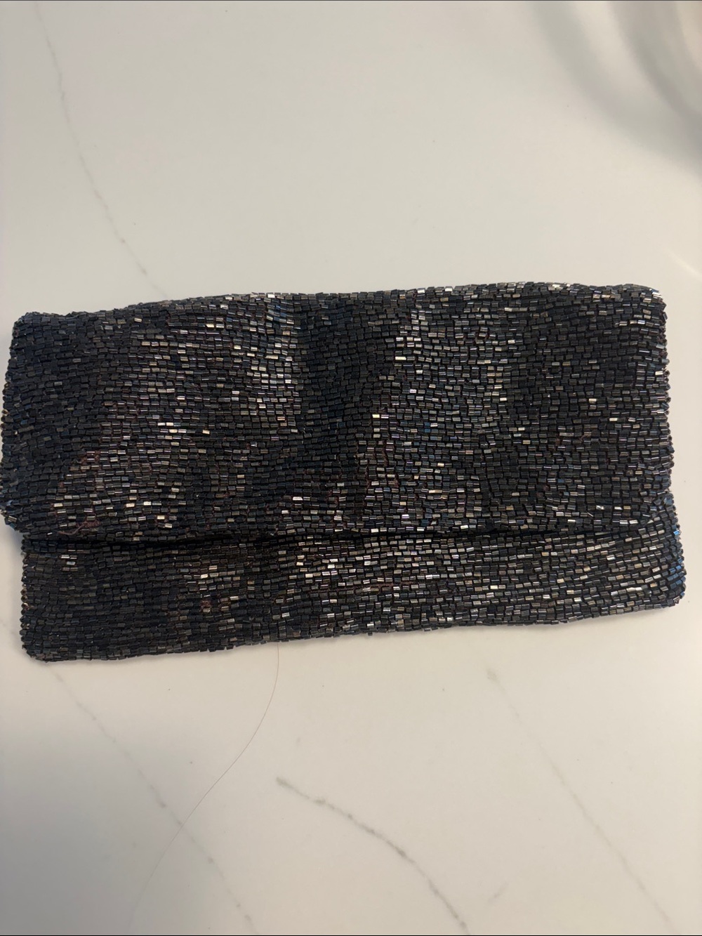 Club Monaco Chocolate Beaded Fold-Over Clutch